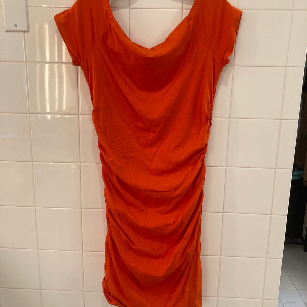 Boden Vibrant Orange Midi Dress